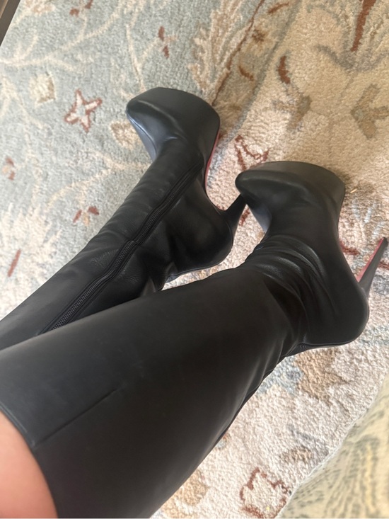 Christian Louboutin Other - Christian Louboutin Black Leather Over-the-Knee Platform Stilettos